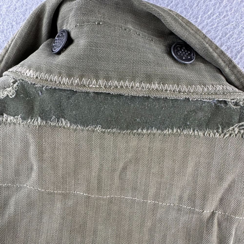 40s HBT Jacket Coat Mens Fits Medium 22x29" M-43 WWII Green 13 Star Buttons - Picture 10 of 16